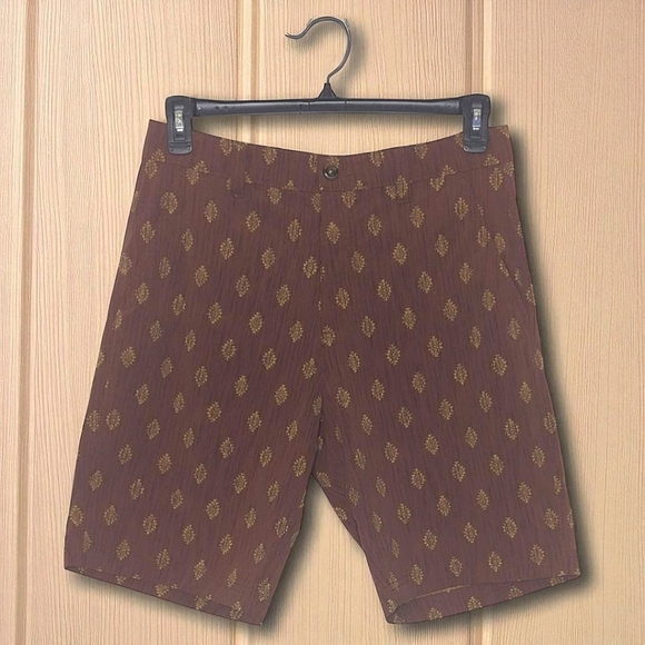 Eddie Bauer Travex Men’s Shorts Size 32 Brown Geometric Print  Stretch Nylon - Picture 12 of 12